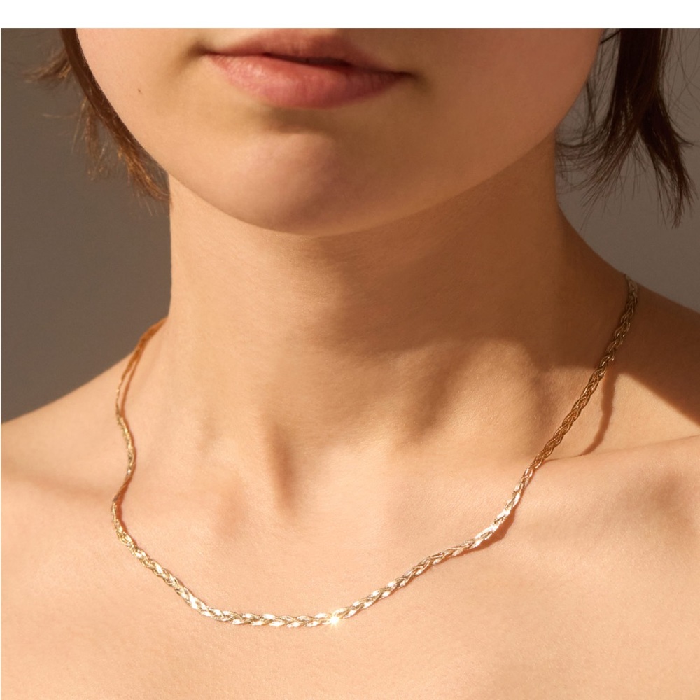 Catbird x Jenny Slate 14k Solid Gold Entwined Braided Chain Collar